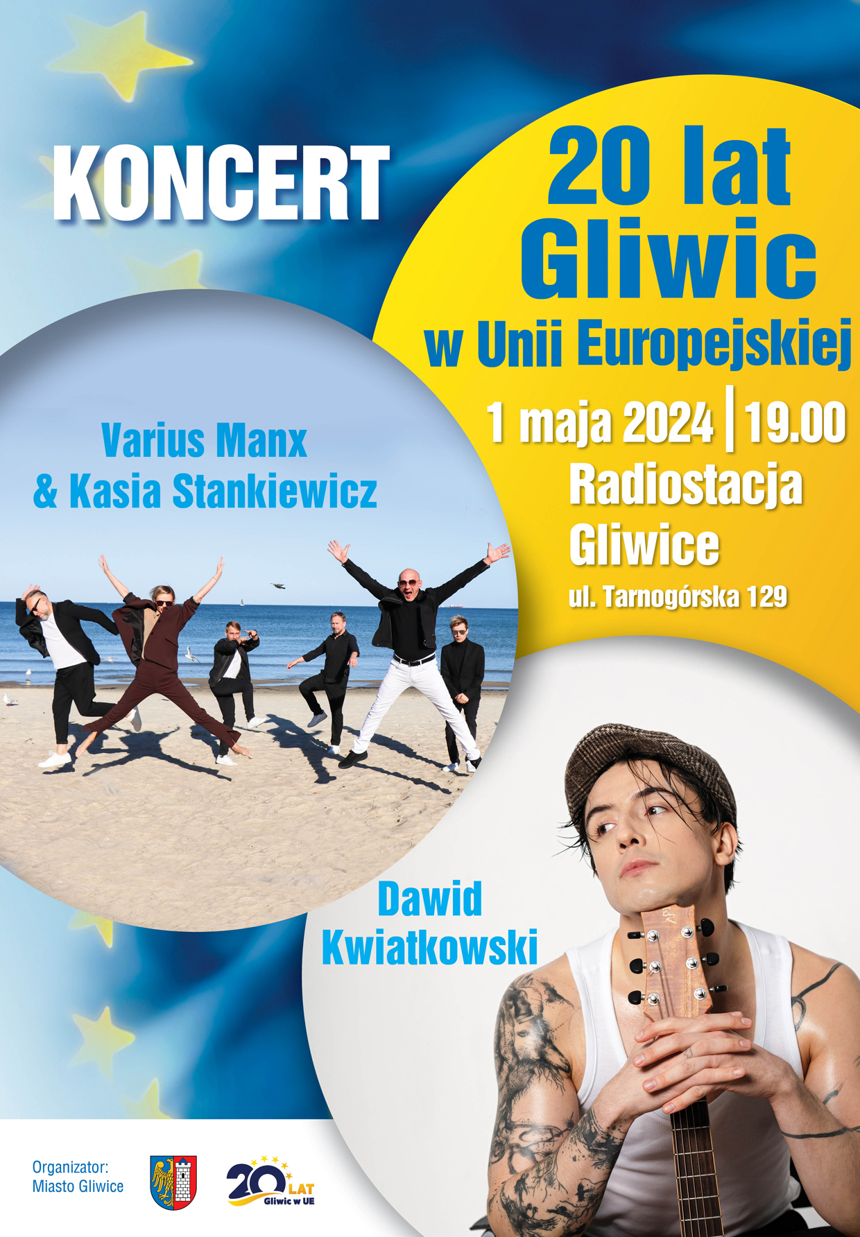 Plakat koncertu 20 lat Gliwic w UE 0